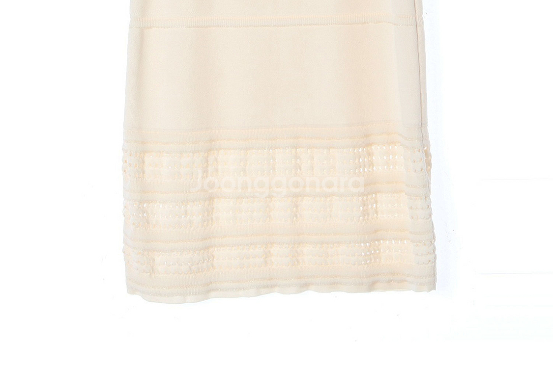 [S]MINE마인 아이보리 밴딩 울 니트 롱 스커트 치--3