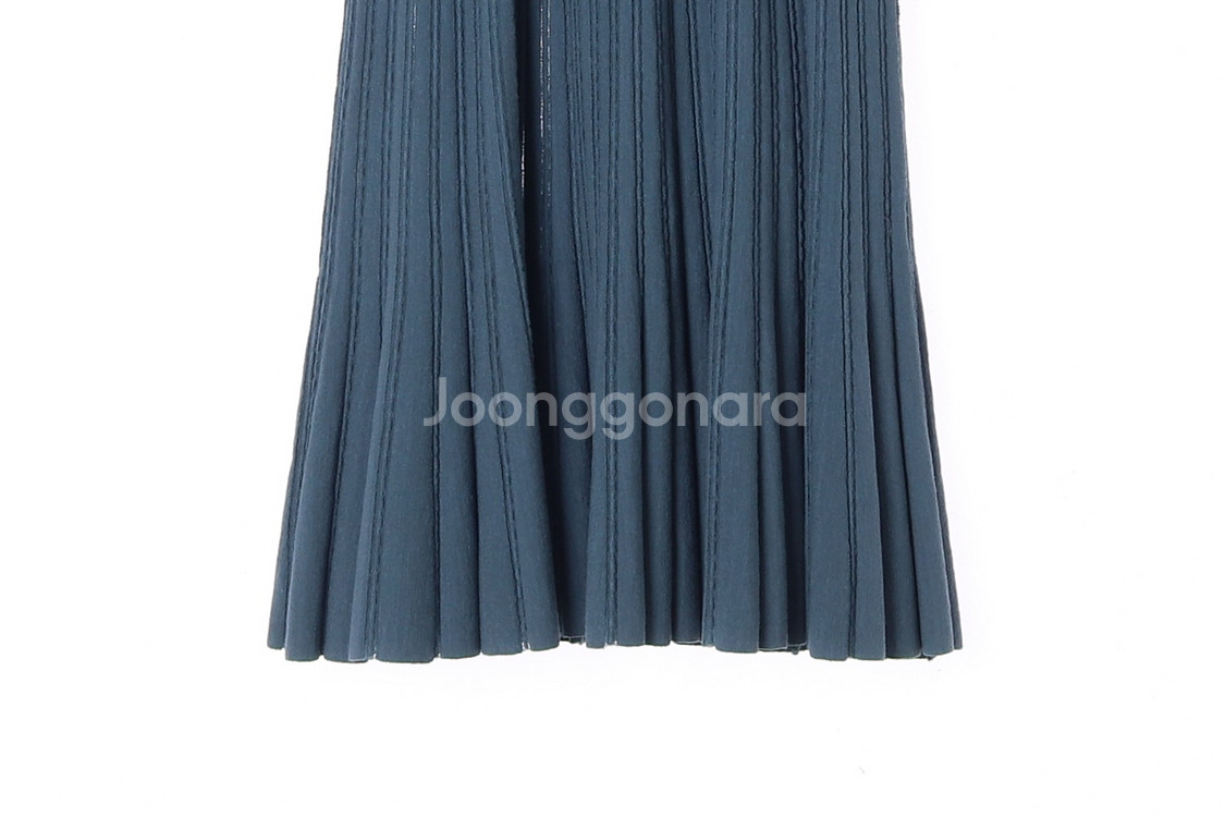 [S]MINE마인 블루 레이어드 시스루 반팔 울 니트--3