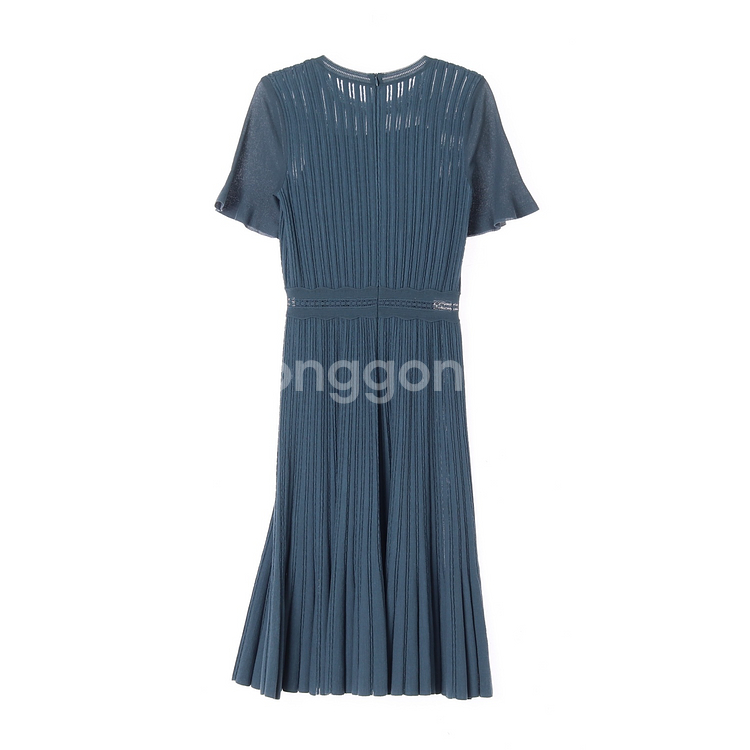 [S]MINE마인 블루 레이어드 시스루 반팔 울 니트--4