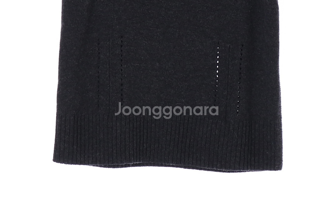 [L]코스 울100% 차콜 카라 브이넥 니트 베스트 조--2