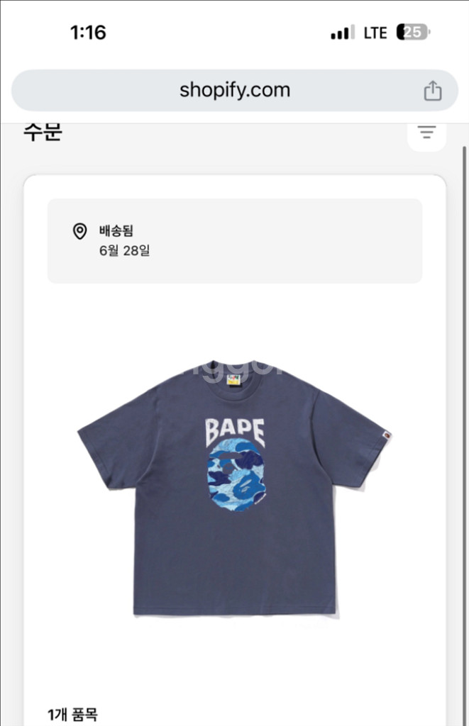 (L)베이프 핸드드로우 반팔 차콜--0