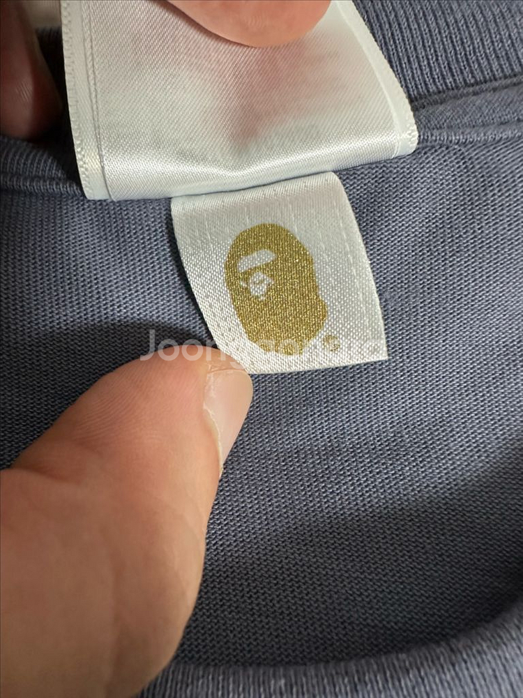 (L)베이프 핸드드로우 반팔 차콜--1