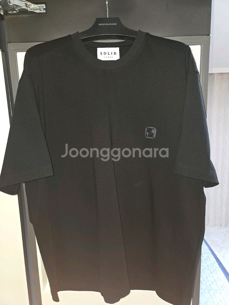솔리드옴므 블랙 반팔 티셔츠--0