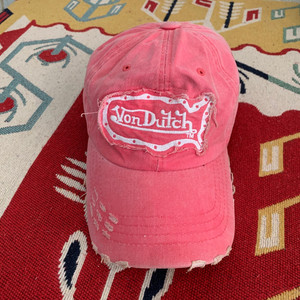 VONDUTCH 본더치 데미지 빈티지 핑크 볼캡 모자