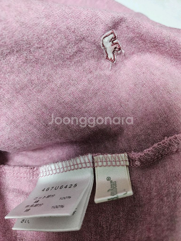 반값택포 골든베어 롤업 잔꽂무늬 롱티셔츠 도톰--5