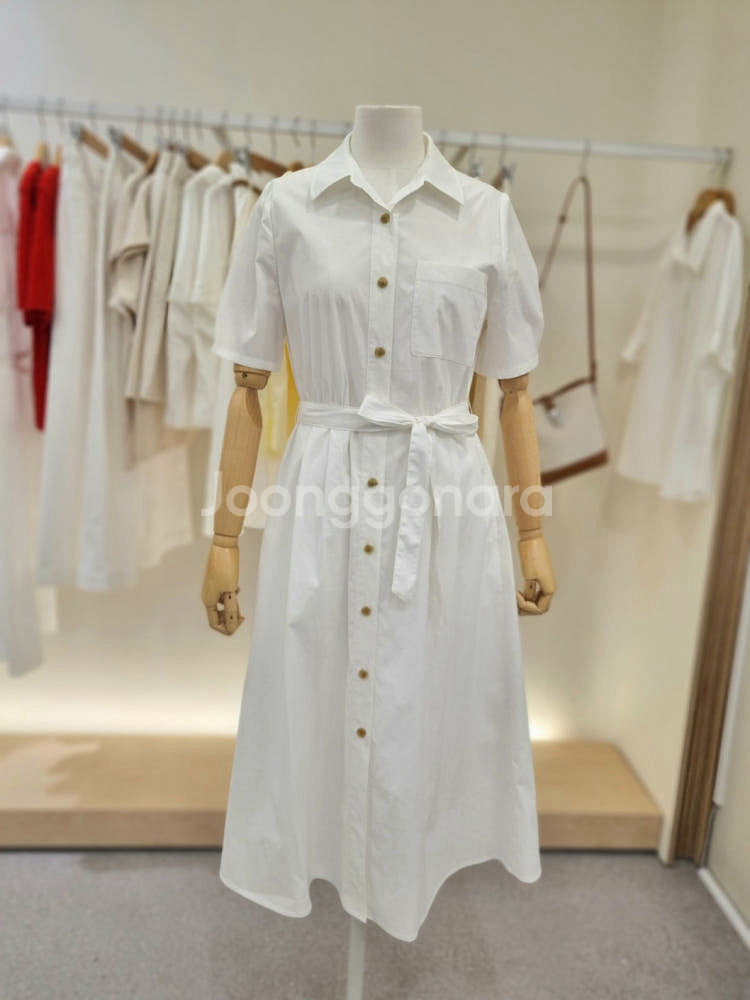 클라비스 화이트 바스락 원피스 새상품--0