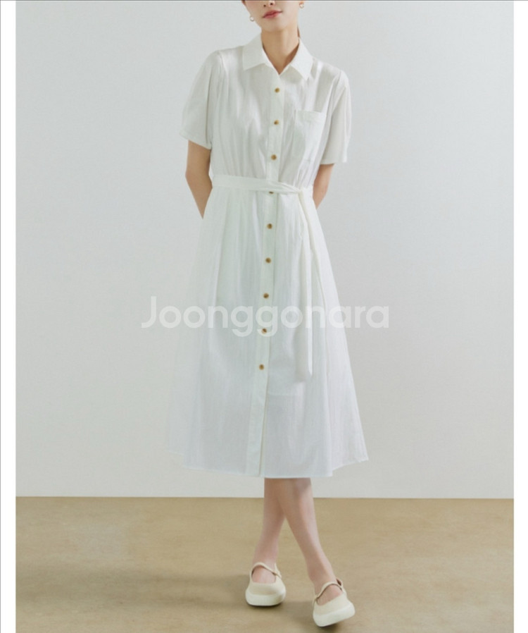 클라비스 화이트 바스락 원피스 새상품--4