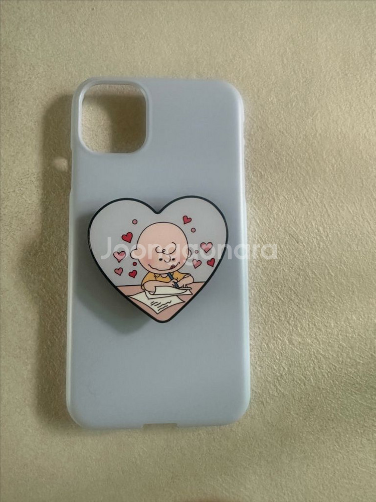 아이폰11 스누피 그립톡 케이스(파우더 블루)--1