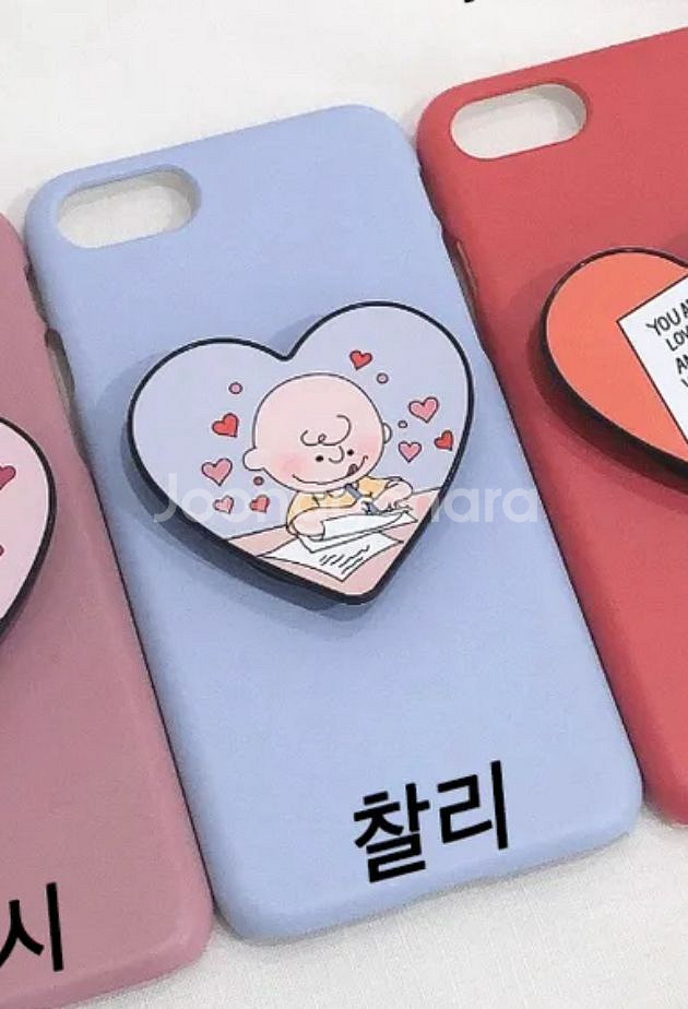 아이폰11 스누피 그립톡 케이스(파우더 블루)--0