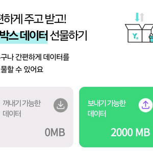 kt데이타 2000mb(약 2gb) 판매합니다