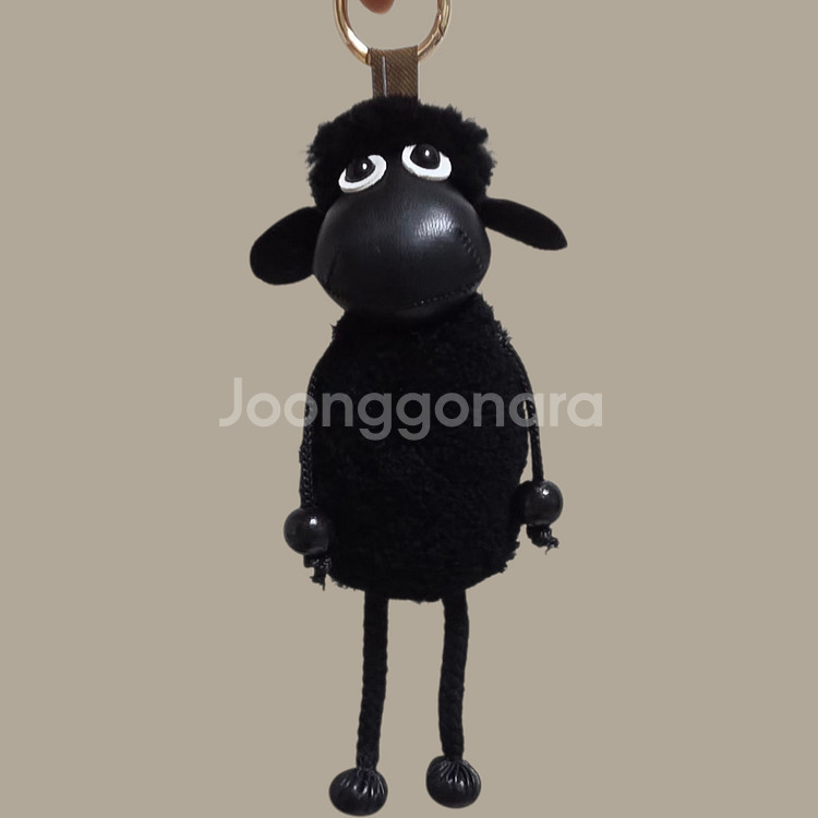 리얼 양모 고급 PU 숀더쉽 양 인형 가방 키링--7