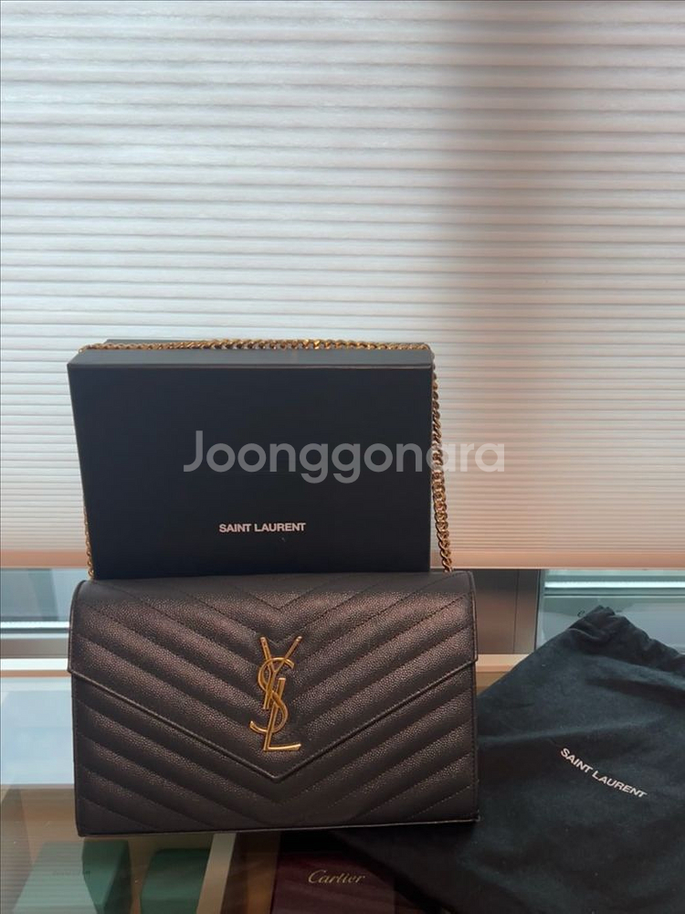 생로랑 엔벨로프 체인 클러치--0