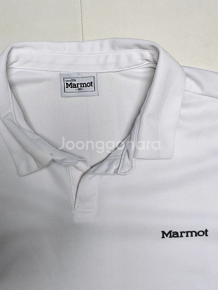 마모트 흰색 폴로티 남성100--1