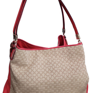 코치 시그니처 숄더백 레드