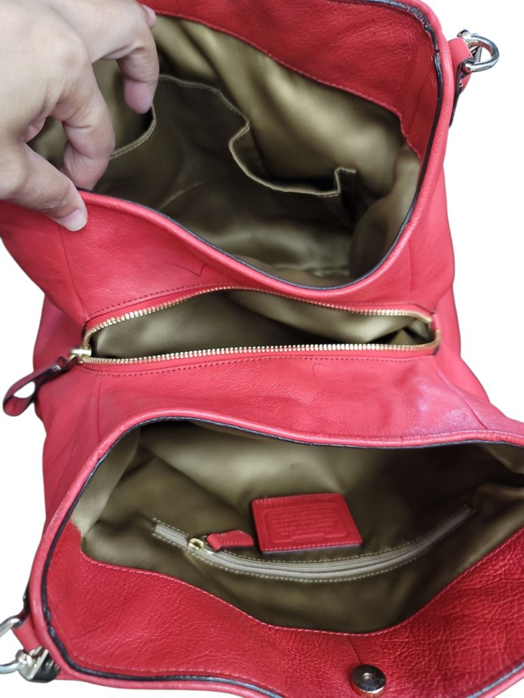 코치 시그니처 숄더백 레드--2