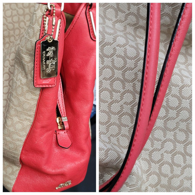 코치 시그니처 숄더백 레드--7