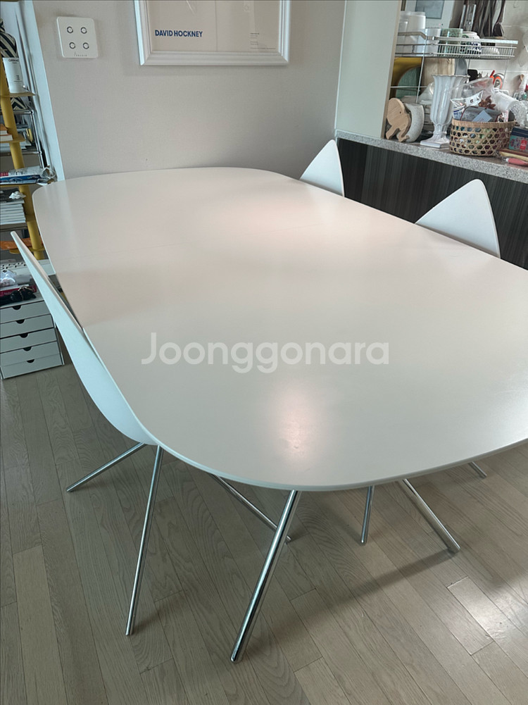 보컨셉 오타와 테이블 화이트/실버 185-250사이즈--0