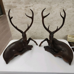 엔틱사슴조각상