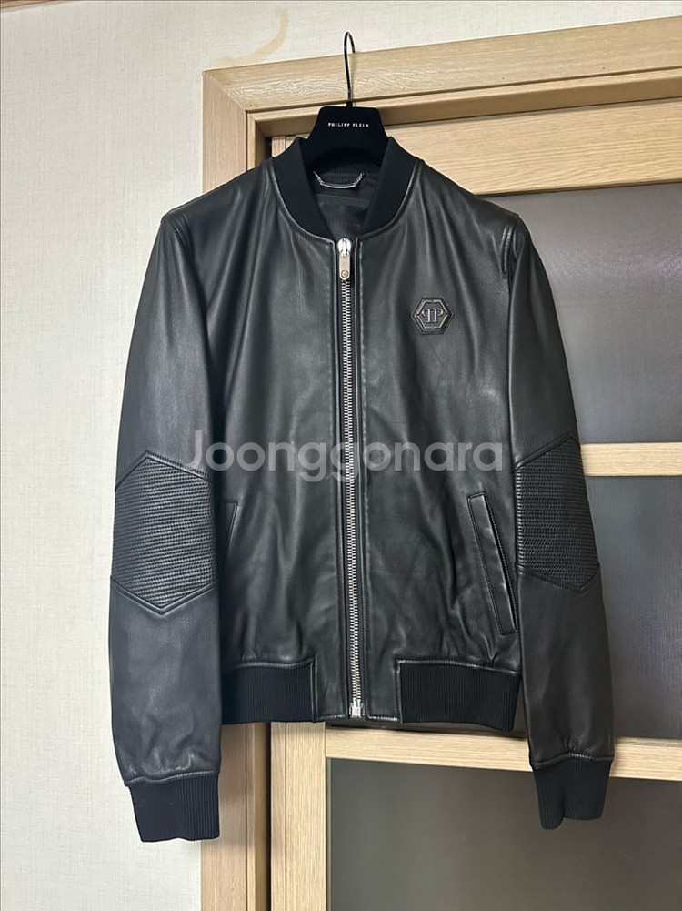 필립플레인 자수가죽 자켓--0