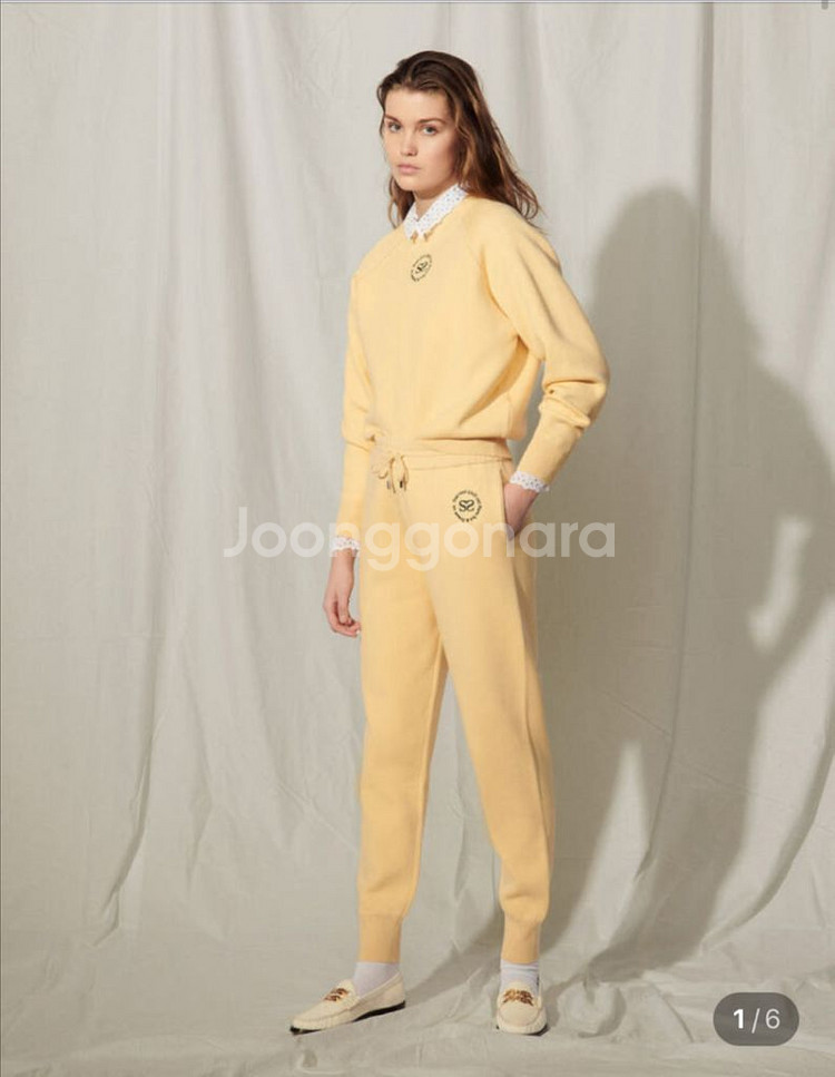 SANDRO 산드로 자수 니트 조거 트레이닝 셋업--2