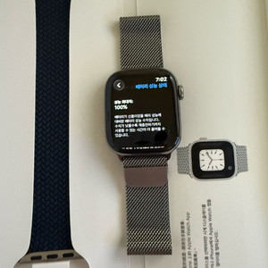 애플워치10 네추럴티타늄 42mm 밀레+브솔