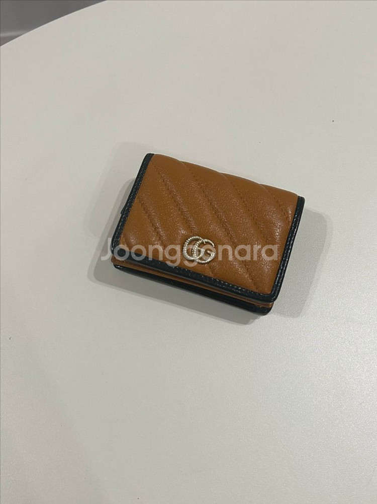 구찌 GC 마몬트 퀼팅 미니지갑--1