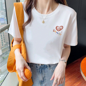 스마일리 레터링 커플 반팔 티셔츠