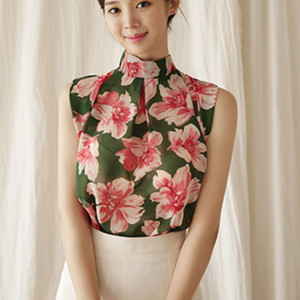 새옷) 아리마 플라워 쉬폰 블라우스