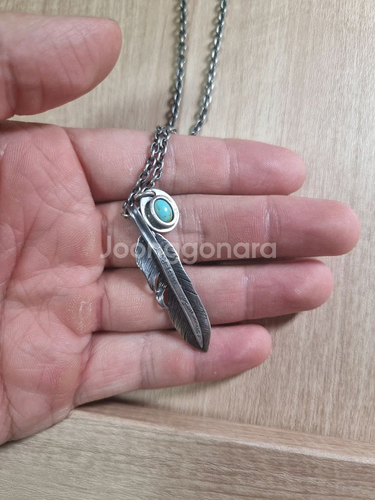 노스웍스 실버 925 펜던트 깃털 페더 나바호 인디언--3