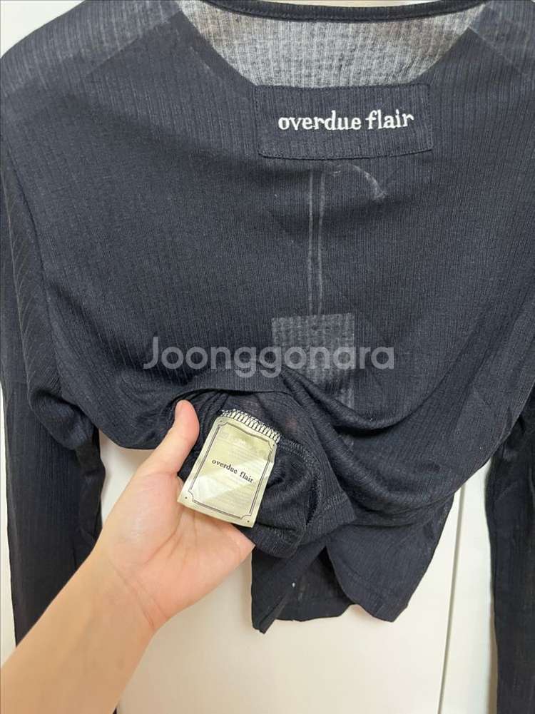 택ㅇ 새상품) 오버듀플레어 소프트 미니 가디건 블랙--6