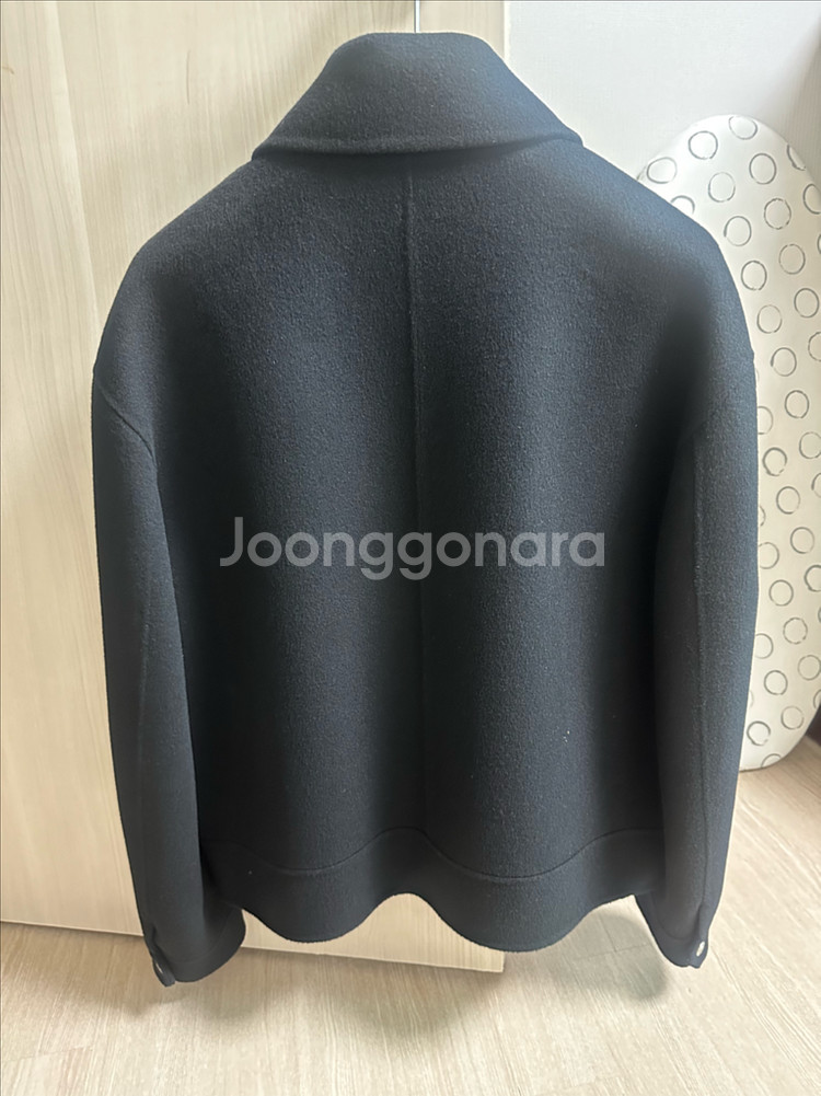 산드로옴므 빅사이즈 포켓 집업 크롭 자켓 블랙--3