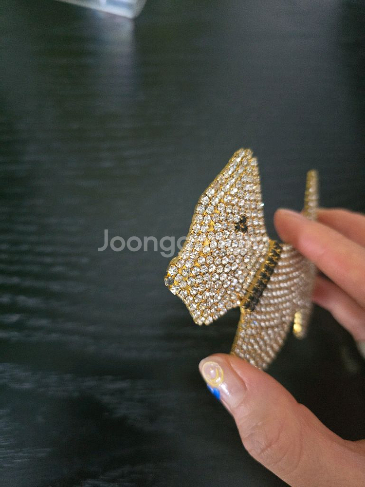 강아지큐빅헤어핀--1