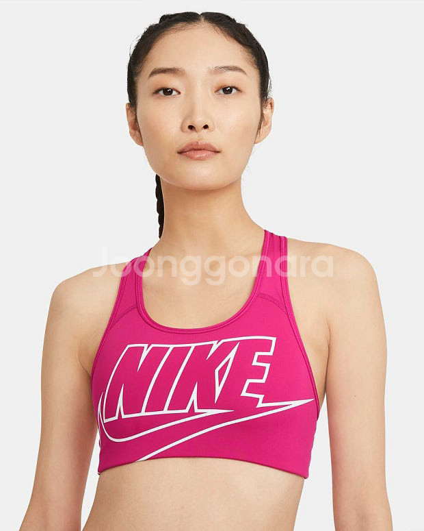 나이키 스우시 퓨추라 핑크 스포츠브라 (M)--0