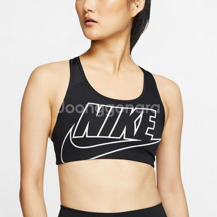 나이키 스우시 퓨추라 블랙 스포츠브라 (M)--1
