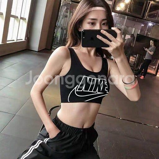 나이키 스우시 퓨추라 블랙 스포츠브라 (M)--0