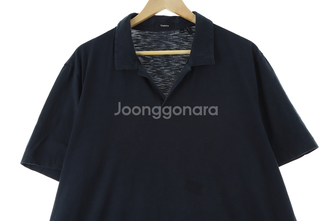 (2XL) 띠어리 반팔 카라 티셔츠 빅사이즈 네이비--1