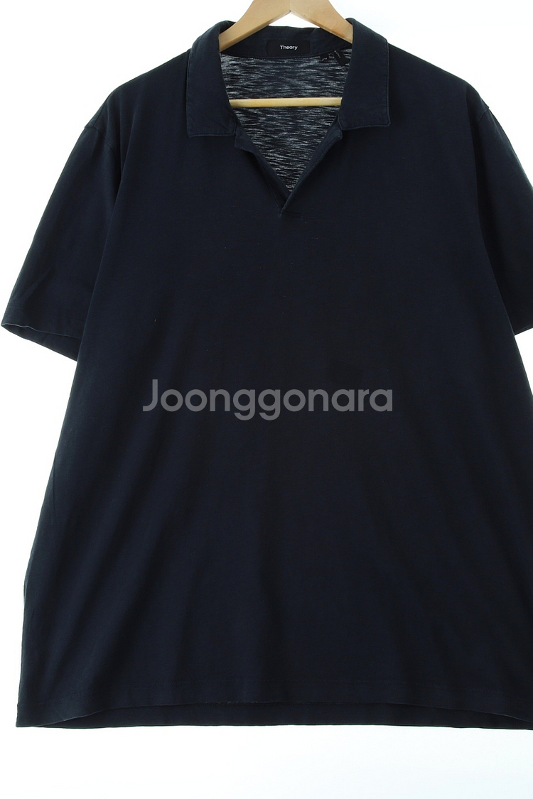 (2XL) 띠어리 반팔 카라 티셔츠 빅사이즈 네이비--0