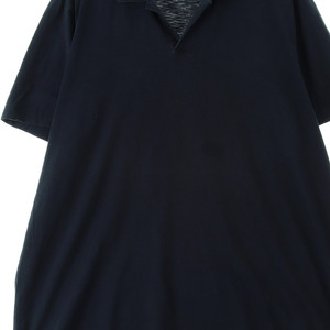 (2XL) 띠어리 반팔 카라 티셔츠 빅사이즈 네이비