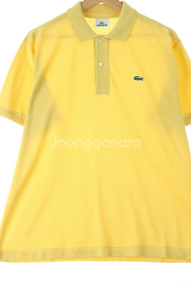 (XL) 라코스테 반팔 카라 티셔츠 노랑 올드스쿨--0