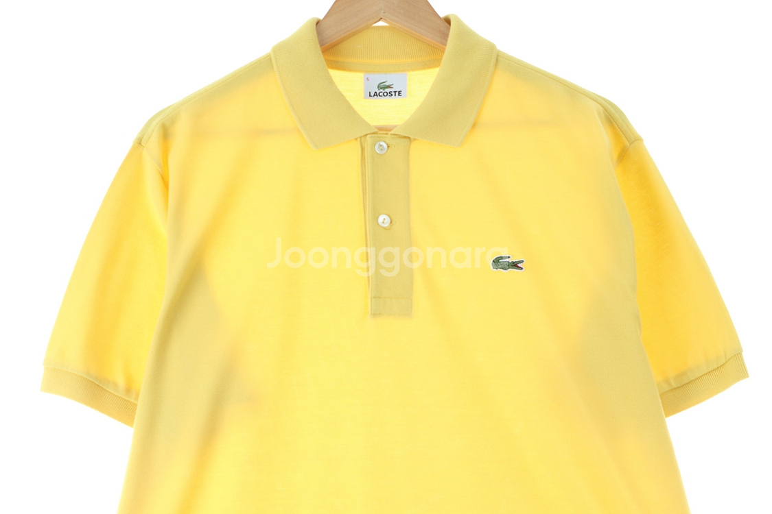 (XL) 라코스테 반팔 카라 티셔츠 노랑 올드스쿨--1