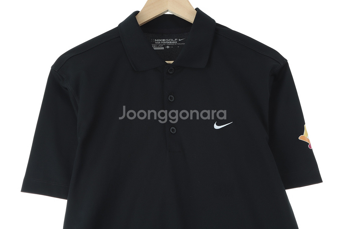 (M) 나이키 반팔 카라 티셔츠 기능성 블랙--1