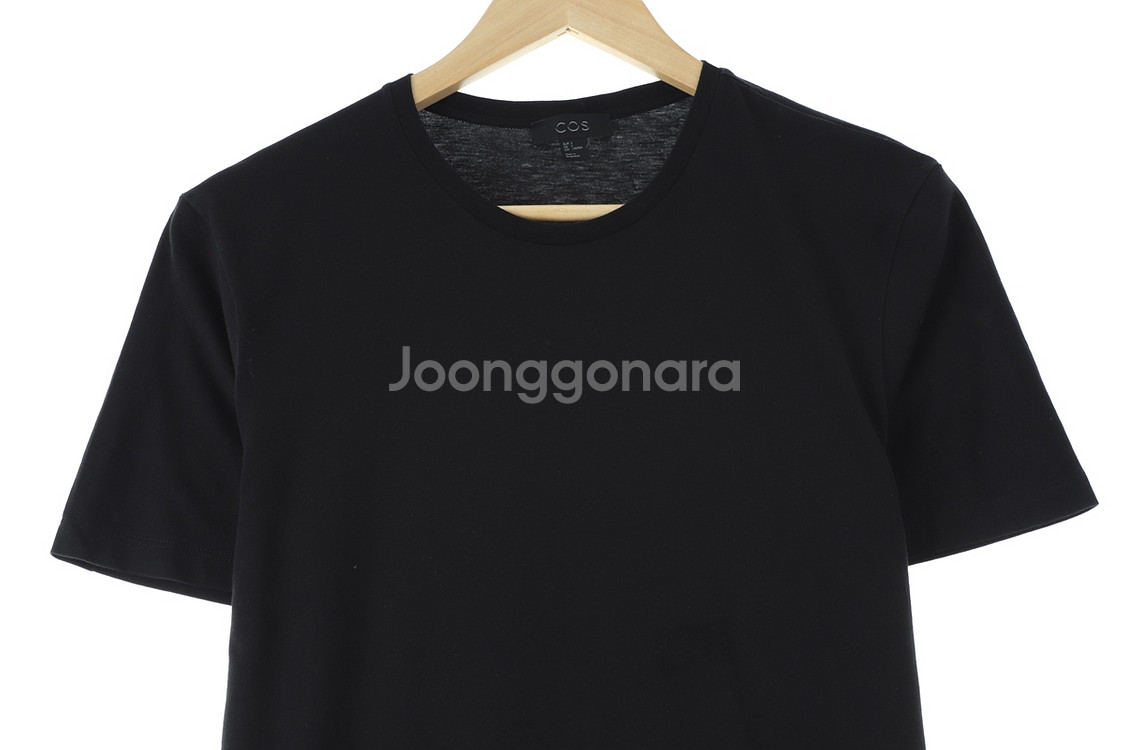 (S-M) 코스 반팔 티셔츠 블랙 무지--1