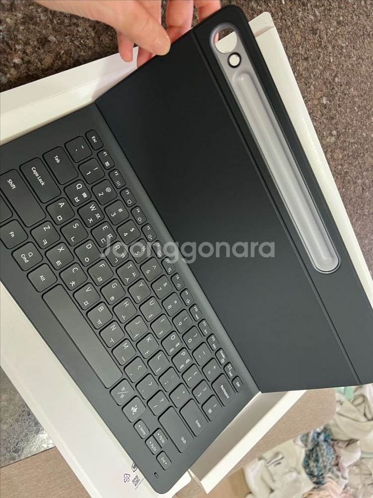 정품 갤럭시 탭 S10 FE+ 슬림 키보드 북커버--0