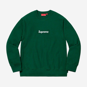 [M]슈프림 박스로고 크루넥 다크 그린 FW18