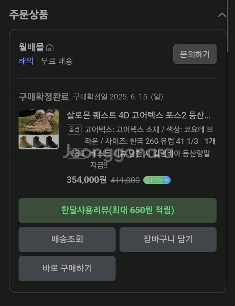 살로몬 퀘스트 4D GTX 포스2 사이즈 260--7