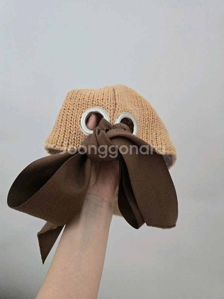 라탄 리본 모자--0