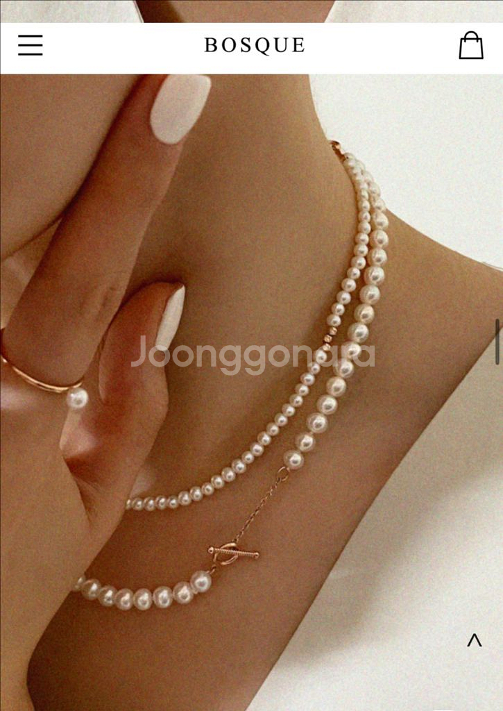 보스크 진주 목걸이 14k /38cm--1