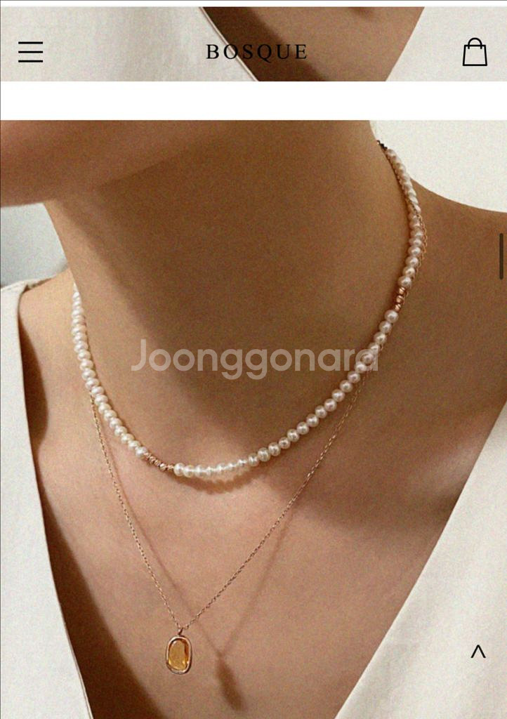 보스크 진주 목걸이 14k /38cm--0