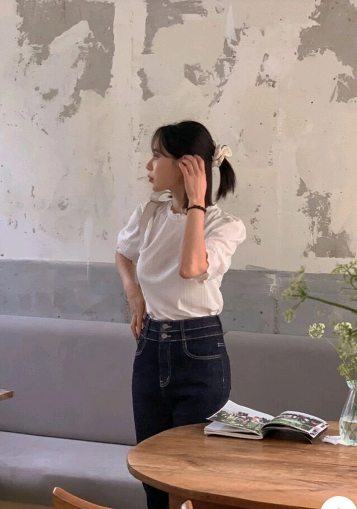리리앤코 골지 퍼프 반팔티 이미지