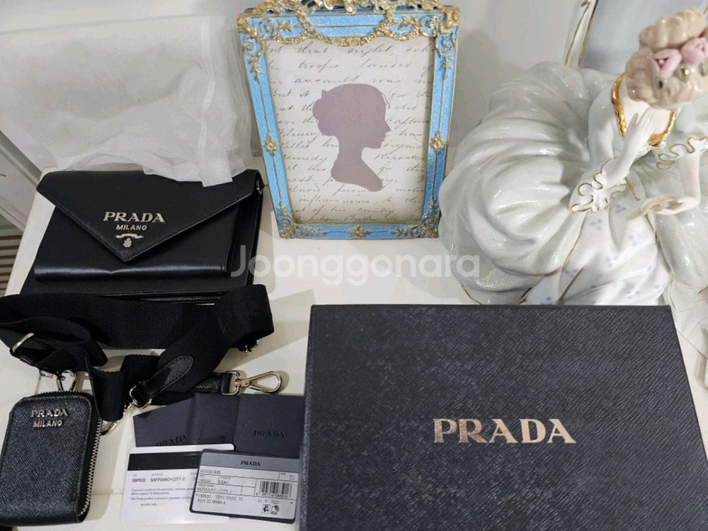 프라다 사피아노엔벨로프 크로스백 팝니다.--7